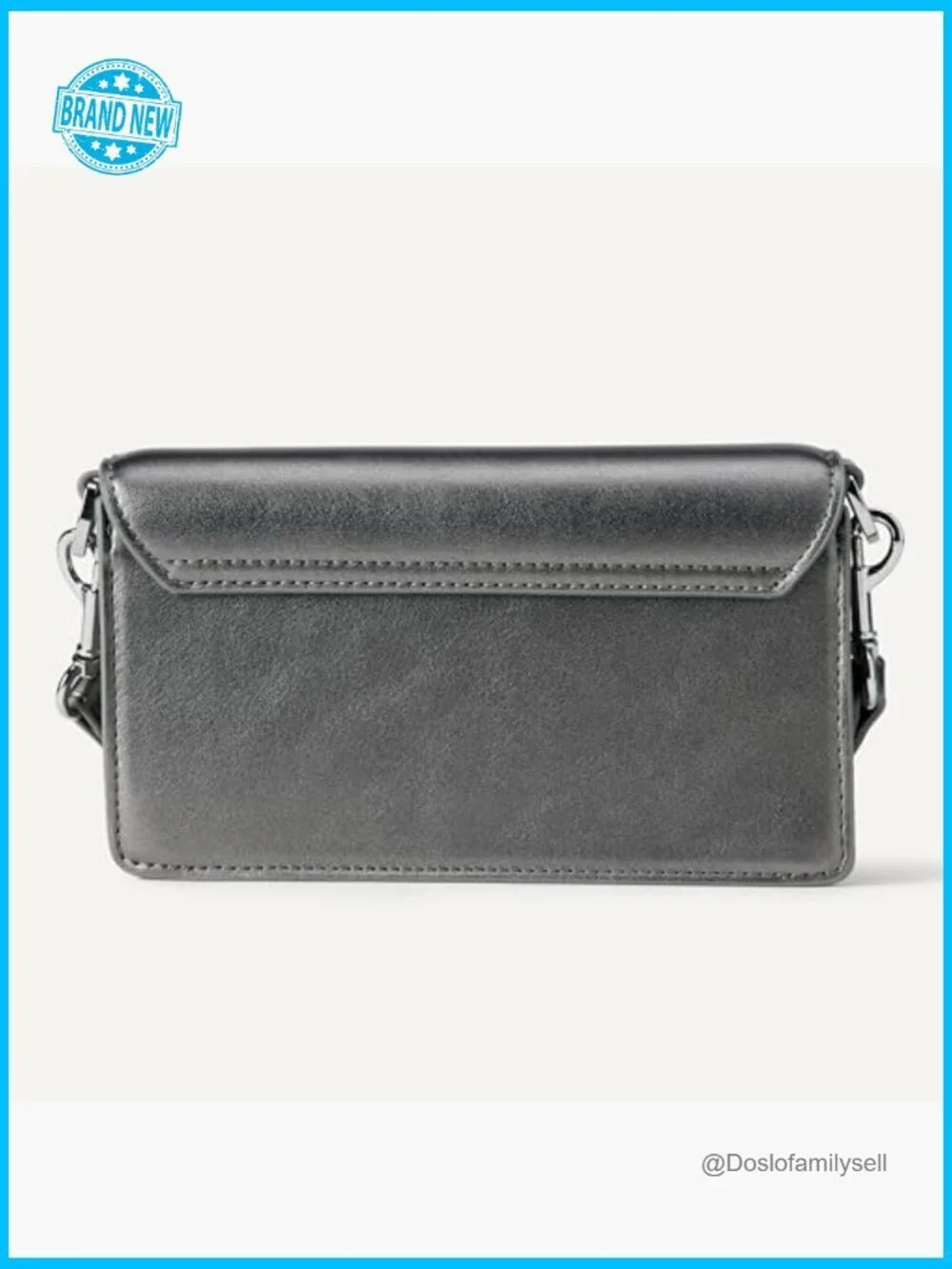 Convertible Crossbody Clutch Bag with Interchangeable Straps - Faux Leather
